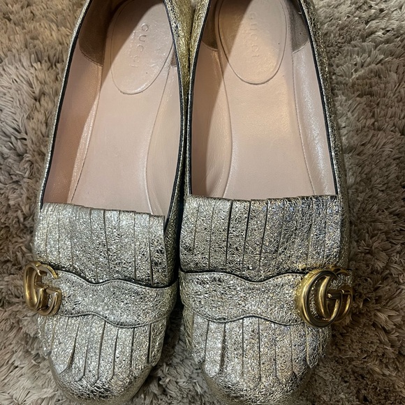 Gucci, loafers gold and monogramGG - Picture 4 of 7